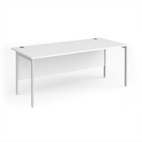Click to view product details and reviews for Office Desk 1800mm Rectangular Desk With H Frame Leg White Tops With White Frames Maestro 25. Click to view product details and reviews for Office Desk 1800mm Rectangular Desk With H Frame Leg White Tops With White Frames Maestro 25.