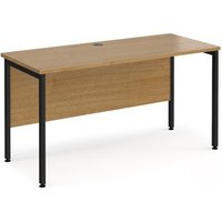 Click to view product details and reviews for Office Desk 1400mm Rectangular Desk With H Frame Leg Oak Tops With Black Frames 600mm Depth Maestro 25. Click to view product details and reviews for Office Desk 1400mm Rectangular Desk With H Frame Leg Oak Tops With Black Frames 600mm Depth Maestro 25.