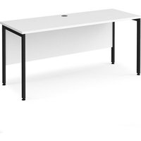 Click to view product details and reviews for Office Desk 1600mm Rectangular Desk With H Frame Leg White Tops With Black Frames 600mm Depth Maestro 25. Click to view product details and reviews for Office Desk 1600mm Rectangular Desk With H Frame Leg White Tops With Black Frames 600mm Depth Maestro 25.