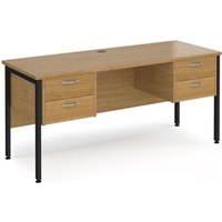 Click to view product details and reviews for Office Desk Rectangular Desk 1600mm With Double Pedestal Oak Top With Black Frame 600mm Depth Maestro 25 Mh616p22ko. Click to view product details and reviews for Office Desk Rectangular Desk 1600mm With Double Pedestal Oak Top With Black Frame 600mm Depth Maestro 25 Mh616p22ko.