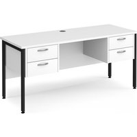 Click to view product details and reviews for Office Desk Rectangular Desk 1600mm With Double Pedestal White Top With Black Frame 600mm Depth Maestro 25 Mh616p22kwh. Click to view product details and reviews for Office Desk Rectangular Desk 1600mm With Double Pedestal White Top With Black Frame 600mm Depth Maestro 25 Mh616p22kwh.