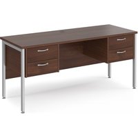 Click to view product details and reviews for Office Desk Rectangular Desk 1600mm With Double Pedestal Walnut Top With Silver Frame 600mm Depth Maestro 25 Mh616p22sw. Click to view product details and reviews for Office Desk Rectangular Desk 1600mm With Double Pedestal Walnut Top With Silver Frame 600mm Depth Maestro 25 Mh616p22sw.