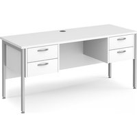 Click to view product details and reviews for Office Desk Rectangular Desk 1600mm With Double Pedestal White Top With Silver Frame 600mm Depth Maestro 25 Mh616p22swh. Click to view product details and reviews for Office Desk Rectangular Desk 1600mm With Double Pedestal White Top With Silver Frame 600mm Depth Maestro 25 Mh616p22swh.