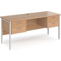 Click to view product details and reviews for Office Desk Rectangular Desk 1600mm With Double Pedestal Beech Top With White Frame 600mm Depth Maestro 25 Mh616p22whb. Click to view product details and reviews for Office Desk Rectangular Desk 1600mm With Double Pedestal Beech Top With White Frame 600mm Depth Maestro 25 Mh616p22whb.