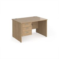 Click to view product details and reviews for Maestro 25 Straight Desk 1200mm X 800mm With 3 Drawer Pedestal Kendal Oak Top With Panel End Leg. Click to view product details and reviews for Maestro 25 Straight Desk 1200mm X 800mm With 3 Drawer Pedestal Kendal Oak Top With Panel End Leg.