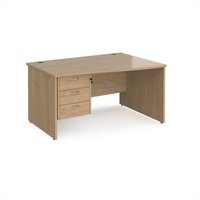 Click to view product details and reviews for Maestro 25 Right Hand Wave Desk 1400mm Wide With 3 Drawer Pedestal Kendal Oak Top With Panel End Leg. Click to view product details and reviews for Maestro 25 Right Hand Wave Desk 1400mm Wide With 3 Drawer Pedestal Kendal Oak Top With Panel End Leg.