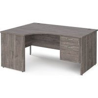 Click to view product details and reviews for Maestro 25 Left Hand Ergonomic Desk 1600mm Wide With 2 Drawer Pedestal Grey Oak Top With Panel End Leg. Click to view product details and reviews for Maestro 25 Left Hand Ergonomic Desk 1600mm Wide With 2 Drawer Pedestal Grey Oak Top With Panel End Leg.
