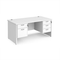 Click to view product details and reviews for Office Desk Rectangular Desk 1600mm With Double Pedestal White Top And Panel End Leg 800mm Depth Maestro 25 Mp16p23wh. Click to view product details and reviews for Office Desk Rectangular Desk 1600mm With Double Pedestal White Top And Panel End Leg 800mm Depth Maestro 25 Mp16p23wh.