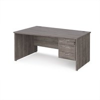 Click to view product details and reviews for Maestro 25 Left Hand Wave Desk 1600mm Wide With 3 Drawer Pedestal Grey Oak Top With Panel End Leg. Click to view product details and reviews for Maestro 25 Left Hand Wave Desk 1600mm Wide With 3 Drawer Pedestal Grey Oak Top With Panel End Leg.