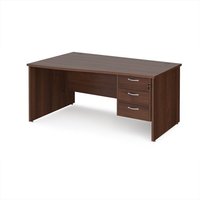 Click to view product details and reviews for Office Desk Left Hand Wave Desk 1600mm With Pedestal Walnut Top And Panel End Leg Maestro 25 Mp16wlp3w. Click to view product details and reviews for Office Desk Left Hand Wave Desk 1600mm With Pedestal Walnut Top And Panel End Leg Maestro 25 Mp16wlp3w.