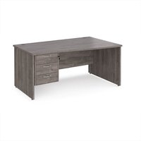 Click to view product details and reviews for Maestro 25 Right Hand Wave Desk 1600mm Wide With 3 Drawer Pedestal Grey Oak Top With Panel End Leg. Click to view product details and reviews for Maestro 25 Right Hand Wave Desk 1600mm Wide With 3 Drawer Pedestal Grey Oak Top With Panel End Leg.