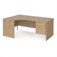 Click to view product details and reviews for Maestro 25 Left Hand Ergonomic Desk 1800mm Wide With 2 Drawer Pedestal Kendal Oak Top With Panel End Leg. Click to view product details and reviews for Maestro 25 Left Hand Ergonomic Desk 1800mm Wide With 2 Drawer Pedestal Kendal Oak Top With Panel End Leg.