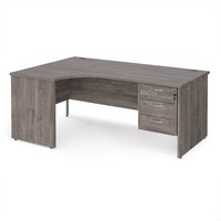 Click to view product details and reviews for Maestro 25 Left Hand Ergonomic Desk 1800mm Wide With 3 Drawer Pedestal Grey Oak Top With Panel End Leg. Click to view product details and reviews for Maestro 25 Left Hand Ergonomic Desk 1800mm Wide With 3 Drawer Pedestal Grey Oak Top With Panel End Leg.