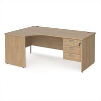Click to view product details and reviews for Maestro 25 Left Hand Ergonomic Desk 1800mm Wide With 3 Drawer Pedestal Kendal Oak Top With Panel End Leg. Click to view product details and reviews for Maestro 25 Left Hand Ergonomic Desk 1800mm Wide With 3 Drawer Pedestal Kendal Oak Top With Panel End Leg.