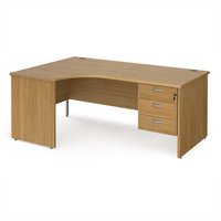 Click to view product details and reviews for Office Desk Left Hand Corner Desk 1800mm With Pedestal Oak Top And Panel End Leg 1200mm Depth Maestro 25 Mp18elp3o. Click to view product details and reviews for Office Desk Left Hand Corner Desk 1800mm With Pedestal Oak Top And Panel End Leg 1200mm Depth Maestro 25 Mp18elp3o.