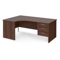 Click to view product details and reviews for Office Desk Left Hand Corner Desk 1800mm With Pedestal Walnut Top And Panel End Leg 1200mm Depth Maestro 25 Mp18elp3w. Click to view product details and reviews for Office Desk Left Hand Corner Desk 1800mm With Pedestal Walnut Top And Panel End Leg 1200mm Depth Maestro 25 Mp18elp3w.