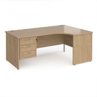 Click to view product details and reviews for Maestro 25 Right Hand Ergonomic Desk 1800mm Wide With 3 Drawer Pedestal Kendal Oak Top With Panel End Leg. Click to view product details and reviews for Maestro 25 Right Hand Ergonomic Desk 1800mm Wide With 3 Drawer Pedestal Kendal Oak Top With Panel End Leg.