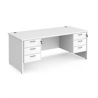 Click to view product details and reviews for Office Desk Rectangular Desk 1800mm With Double Pedestal White Top And Panel End Leg 800mm Depth Maestro 25 Mp18p33wh. Click to view product details and reviews for Office Desk Rectangular Desk 1800mm With Double Pedestal White Top And Panel End Leg 800mm Depth Maestro 25 Mp18p33wh.