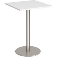 Click to view product details and reviews for Monza Square Poseur Table With Flat Round Brushed Steel Base 800mm White. Click to view product details and reviews for Monza Square Poseur Table With Flat Round Brushed Steel Base 800mm White.