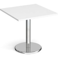 Click to view product details and reviews for Pisa Square Dining Table With Round Chrome Base 800mm White. Click to view product details and reviews for Pisa Square Dining Table With Round Chrome Base 800mm White.