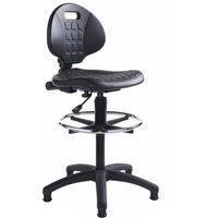 Prema polyurethane industrial operator chair with contoured back support - black Prema polyurethane industrial operator chair with contoured back support - black