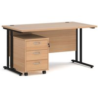 Click to view product details and reviews for Office Desk Rectangular Desk 1400mm With Pedestal Beech Top With Black Frame 800mm Depth Maestro 25 Sbk314b. Click to view product details and reviews for Office Desk Rectangular Desk 1400mm With Pedestal Beech Top With Black Frame 800mm Depth Maestro 25 Sbk314b.