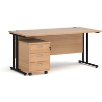 Click to view product details and reviews for Office Desk Rectangular Desk 1600mm With Pedestal Beech Top With Black Frame 800mm Depth Maestro 25 Sbk316b. Click to view product details and reviews for Office Desk Rectangular Desk 1600mm With Pedestal Beech Top With Black Frame 800mm Depth Maestro 25 Sbk316b.