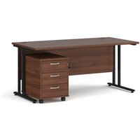 Click to view product details and reviews for Office Desk Rectangular Desk 1600mm With Pedestal Walnut Top With Black Frame 800mm Depth Maestro 25 Sbk316w. Click to view product details and reviews for Office Desk Rectangular Desk 1600mm With Pedestal Walnut Top With Black Frame 800mm Depth Maestro 25 Sbk316w.
