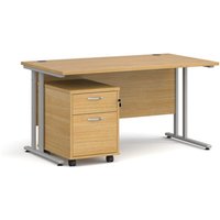 Click to view product details and reviews for Office Desk Rectangular Desk 1400mm With Pedestal Oak Top With Silver Frame 800mm Depth Maestro 25 Sbs214o. Click to view product details and reviews for Office Desk Rectangular Desk 1400mm With Pedestal Oak Top With Silver Frame 800mm Depth Maestro 25 Sbs214o.