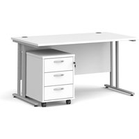 Click to view product details and reviews for Office Desk Rectangular Desk 1400mm With Pedestal White Top With Silver Frame 800mm Depth Maestro 25 Sbs314wh. Click to view product details and reviews for Office Desk Rectangular Desk 1400mm With Pedestal White Top With Silver Frame 800mm Depth Maestro 25 Sbs314wh.