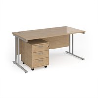 Click to view product details and reviews for Maestro 25 Straight Desk 1600mm X 800mm With Silver Cantilever Frame And 3 Drawer Pedestal Kendal Oak. Click to view product details and reviews for Maestro 25 Straight Desk 1600mm X 800mm With Silver Cantilever Frame And 3 Drawer Pedestal Kendal Oak.