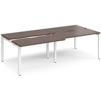 Click to view product details and reviews for Bench Desk 4 Person Rectangular Desks 2400mm With Sliding Tops Walnut Tops With White Frames 1200mm Depth Adapt. Click to view product details and reviews for Bench Desk 4 Person Rectangular Desks 2400mm With Sliding Tops Walnut Tops With White Frames 1200mm Depth Adapt.