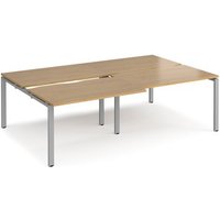 Click to view product details and reviews for Bench Desk 4 Person Rectangular Desks 2400mm With Sliding Tops Oak Tops With Silver Frames 1600mm Depth Adapt. Click to view product details and reviews for Bench Desk 4 Person Rectangular Desks 2400mm With Sliding Tops Oak Tops With Silver Frames 1600mm Depth Adapt.