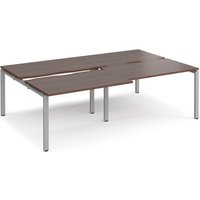 Click to view product details and reviews for Bench Desk 4 Person Rectangular Desks 2400mm With Sliding Tops Walnut Tops With Silver Frames 1600mm Depth Adapt. Click to view product details and reviews for Bench Desk 4 Person Rectangular Desks 2400mm With Sliding Tops Walnut Tops With Silver Frames 1600mm Depth Adapt.