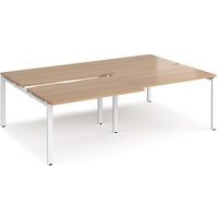 Click to view product details and reviews for Bench Desk 4 Person Rectangular Desks 2400mm With Sliding Tops Beech Tops With White Frames 1600mm Depth Adapt. Click to view product details and reviews for Bench Desk 4 Person Rectangular Desks 2400mm With Sliding Tops Beech Tops With White Frames 1600mm Depth Adapt.