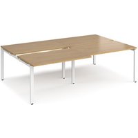 Click to view product details and reviews for Bench Desk 4 Person Rectangular Desks 2400mm With Sliding Tops Oak Tops With White Frames 1600mm Depth Adapt. Click to view product details and reviews for Bench Desk 4 Person Rectangular Desks 2400mm With Sliding Tops Oak Tops With White Frames 1600mm Depth Adapt.