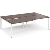 Click to view product details and reviews for Bench Desk 4 Person Rectangular Desks 2400mm With Sliding Tops Walnut Tops With White Frames 1600mm Depth Adapt. Click to view product details and reviews for Bench Desk 4 Person Rectangular Desks 2400mm With Sliding Tops Walnut Tops With White Frames 1600mm Depth Adapt.