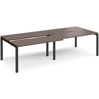 Click to view product details and reviews for Bench Desk 4 Person Rectangular Desks 2800mm With Sliding Tops Walnut Tops With Black Frames 1200mm Depth Adapt. Click to view product details and reviews for Bench Desk 4 Person Rectangular Desks 2800mm With Sliding Tops Walnut Tops With Black Frames 1200mm Depth Adapt.