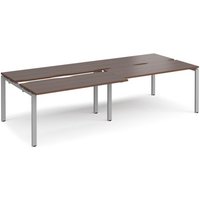 Click to view product details and reviews for Bench Desk 4 Person Rectangular Desks 2800mm With Sliding Tops Walnut Tops With Silver Frames 1200mm Depth Adapt. Click to view product details and reviews for Bench Desk 4 Person Rectangular Desks 2800mm With Sliding Tops Walnut Tops With Silver Frames 1200mm Depth Adapt.