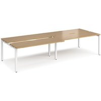 Click to view product details and reviews for Bench Desk 4 Person Rectangular Desks 3200mm With Sliding Tops Oak Tops With White Frames 1200mm Depth Adapt. Click to view product details and reviews for Bench Desk 4 Person Rectangular Desks 3200mm With Sliding Tops Oak Tops With White Frames 1200mm Depth Adapt.