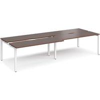 Click to view product details and reviews for Bench Desk 4 Person Rectangular Desks 3200mm With Sliding Tops Walnut Tops With White Frames 1200mm Depth Adapt. Click to view product details and reviews for Bench Desk 4 Person Rectangular Desks 3200mm With Sliding Tops Walnut Tops With White Frames 1200mm Depth Adapt.