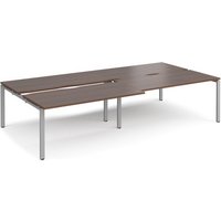 Click to view product details and reviews for Bench Desk 4 Person Rectangular Desks 3200mm With Sliding Tops Walnut Tops With Silver Frames 1600mm Depth Adapt. Click to view product details and reviews for Bench Desk 4 Person Rectangular Desks 3200mm With Sliding Tops Walnut Tops With Silver Frames 1600mm Depth Adapt.