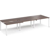 Click to view product details and reviews for Bench Desk 6 Person Rectangular Desks 3600mm With Sliding Tops Walnut Tops With White Frames 1200mm Depth Adapt. Click to view product details and reviews for Bench Desk 6 Person Rectangular Desks 3600mm With Sliding Tops Walnut Tops With White Frames 1200mm Depth Adapt.