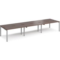 Click to view product details and reviews for Bench Desk 6 Person Rectangular Desks 4200mm With Sliding Tops Walnut Tops With Silver Frames 1200mm Depth Adapt. Click to view product details and reviews for Bench Desk 6 Person Rectangular Desks 4200mm With Sliding Tops Walnut Tops With Silver Frames 1200mm Depth Adapt.