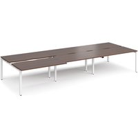 Click to view product details and reviews for Bench Desk 6 Person Rectangular Desks 4200mm With Sliding Tops Walnut Tops With White Frames 1600mm Depth Adapt. Click to view product details and reviews for Bench Desk 6 Person Rectangular Desks 4200mm With Sliding Tops Walnut Tops With White Frames 1600mm Depth Adapt.