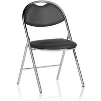 Milan Folding Black Vinyl Chrome Frame Chair (MOQ of 4 - Priced Individually) Milan Folding Black Vinyl Chrome Frame Chair (MOQ of 4 - Priced Individually)