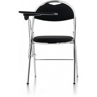 Milan Folding Black Vinyl Chrome Frame Chair With Foldaway Poly Writing Table (MOQ of 4 - Priced Individually) Milan Folding Black Vinyl Chrome Frame Chair With Foldaway Poly Writing Table (MOQ of 4 - Priced Individually)