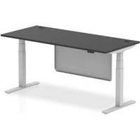 Click to view product details and reviews for Air Modesty 1800 X 800mm Height Adjustable Office Desk Black Top Cable Ports Silver Leg With Silver Steel Modesty Panel. Click to view product details and reviews for Air Modesty 1800 X 800mm Height Adjustable Office Desk Black Top Cable Ports Silver Leg With Silver Steel Modesty Panel.