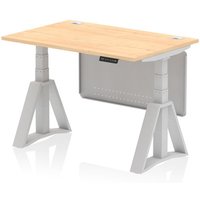 Click to view product details and reviews for Air Modesty 1200 X 800mm Height Adjustable Office Desk Maple Top Cable Ports Silver Leg With Silver Steel Modesty Panel With Piste Foot. Click to view product details and reviews for Air Modesty 1200 X 800mm Height Adjustable Office Desk Maple Top Cable Ports Silver Leg With Silver Steel Modesty Panel With Piste Foot.