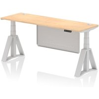 Click to view product details and reviews for Air Modesty 1800 X 600mm Height Adjustable Office Desk Maple Top Cable Ports Silver Leg With Silver Steel Modesty Panel With Piste Foot. Click to view product details and reviews for Air Modesty 1800 X 600mm Height Adjustable Office Desk Maple Top Cable Ports Silver Leg With Silver Steel Modesty Panel With Piste Foot.